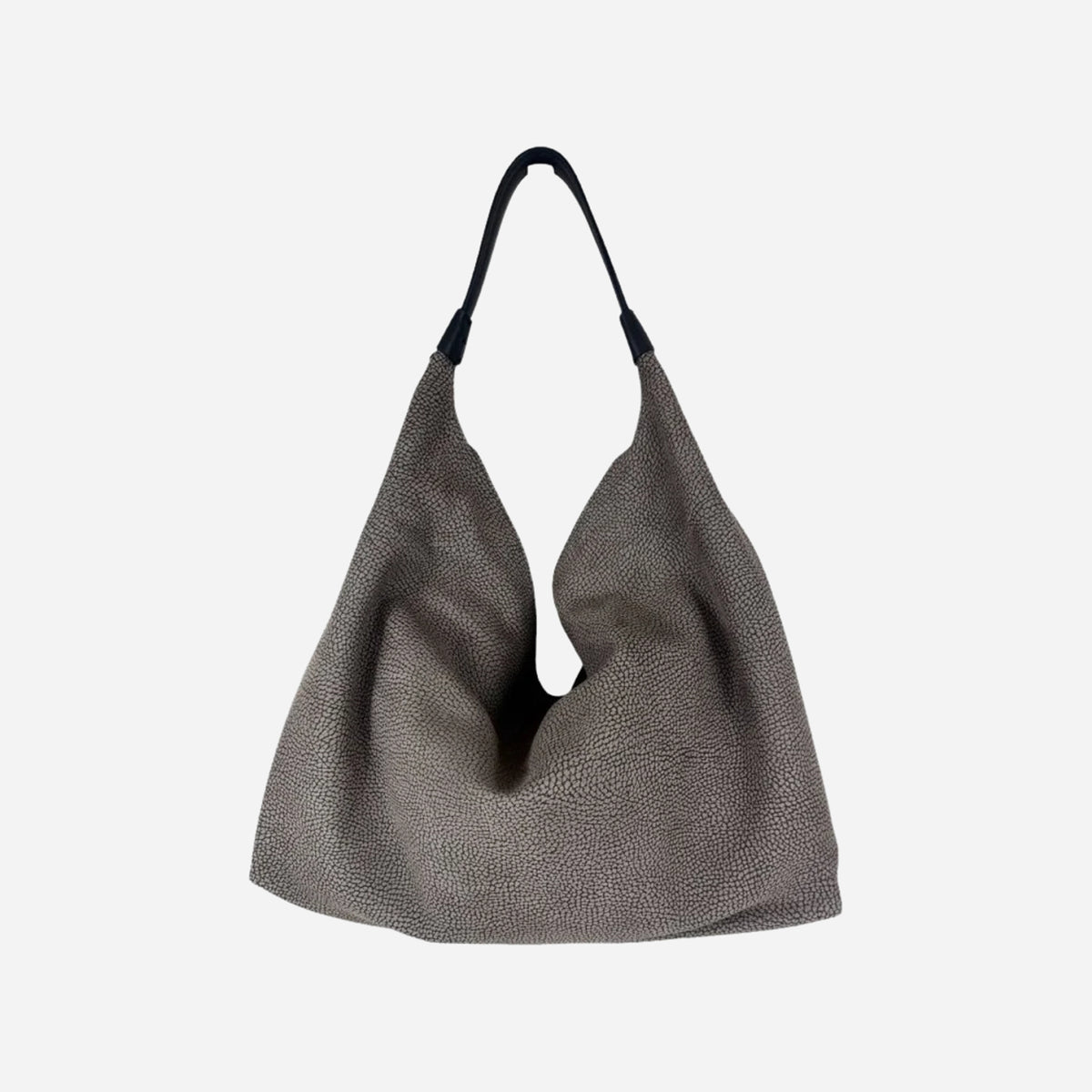 borbonese HOBO BAG MEDIUM CASTORO/EBANO 