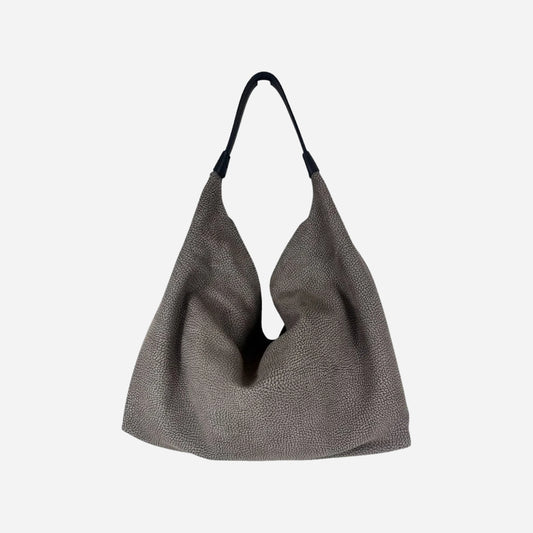 borbonese HOBO BAG MEDIUM CASTORO/EBANO 