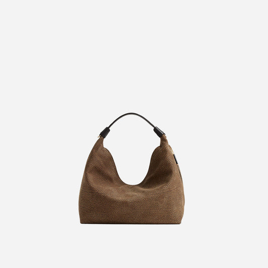 borbonese HOBO BAG SMALL CUMINO/EBANO 