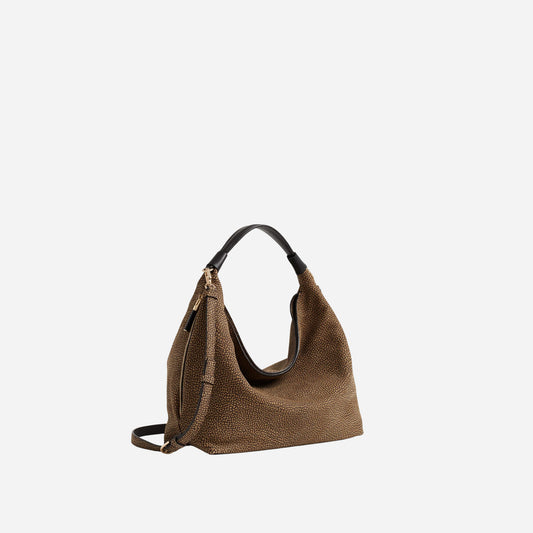 borbonese HOBO BAG SMALL CUMINO/EBANO 