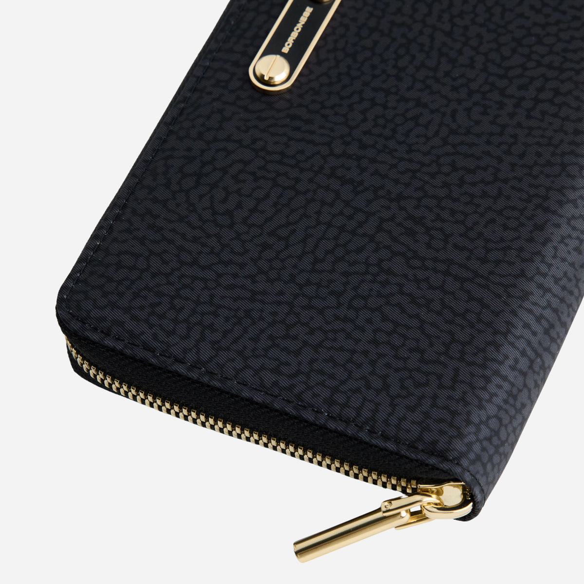 borbonese PORTAFOLGIO LARGE ZIP AROUND DARK BLACK 
