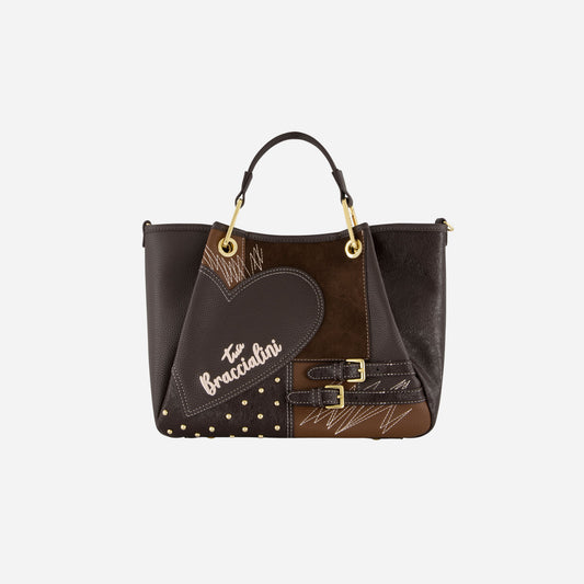 Braccialini BORSA BRACCIALINI AMY PATCHWORK POLISYNT Cioccolato 