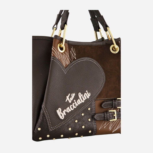 Braccialini BORSA BRACCIALINI AMY PATCHWORK POLISYNT Cioccolato 