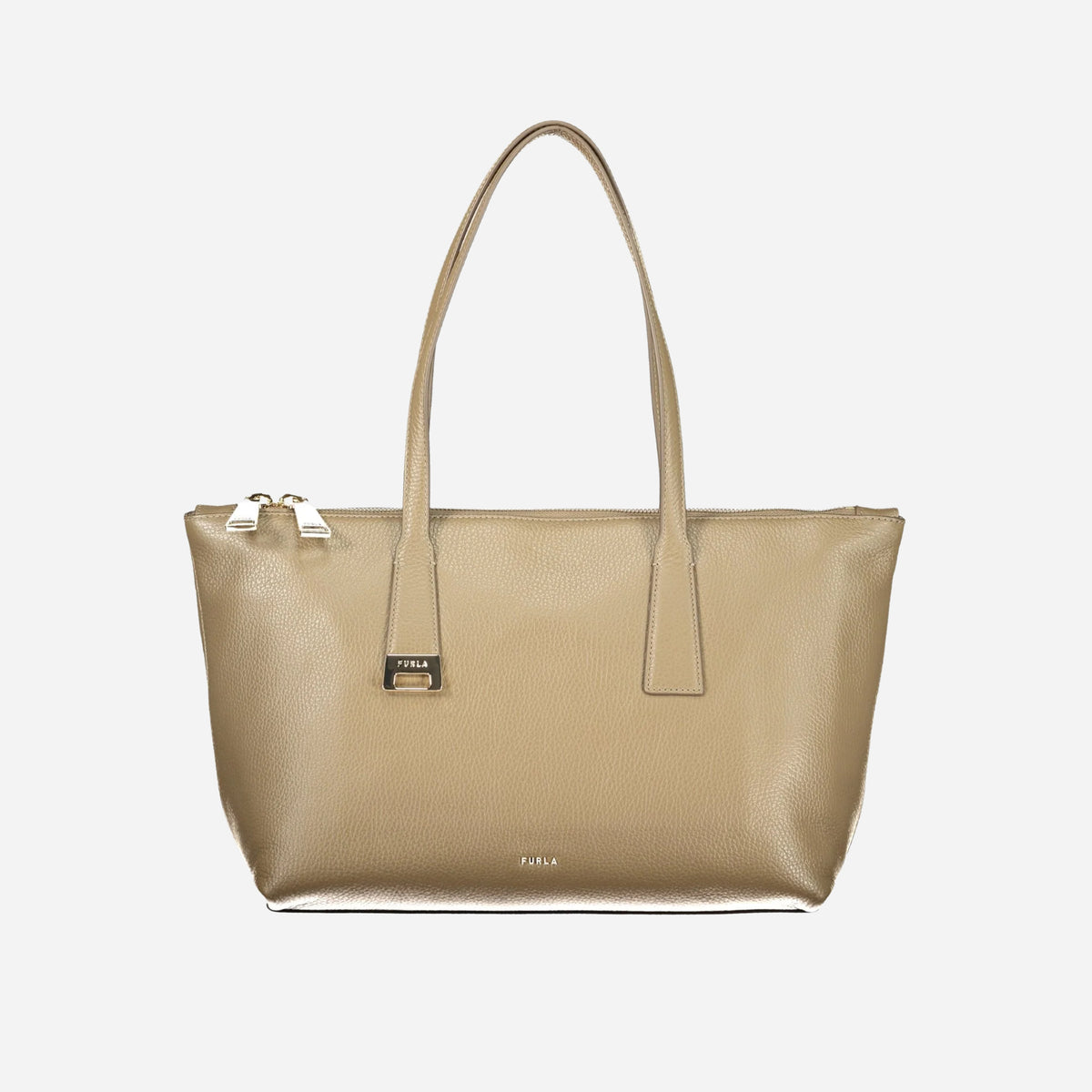 FURLA Olivia Borsa shopping media in pelle MUDDY GRAY 
