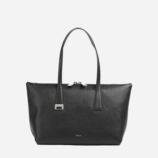 FURLA Olivia Borsa shopping media in pelle Nero 