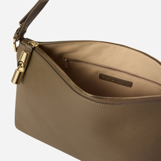FURLA Debby M Borsa a spalla in pelle MUDDY GRAY 