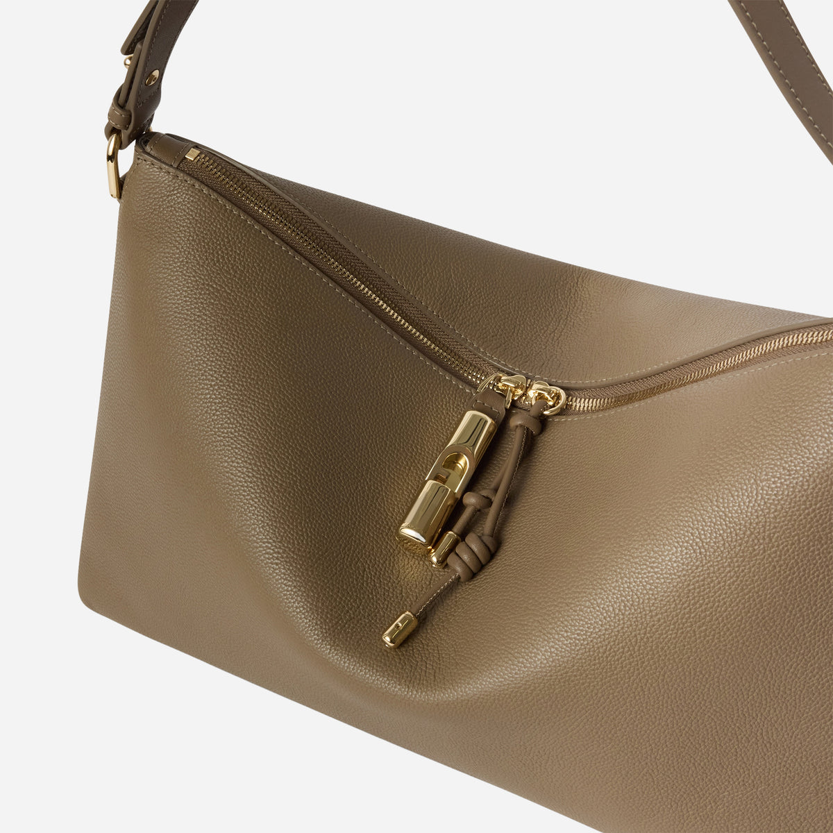 FURLA Debby M Borsa a spalla in pelle MUDDY GRAY 