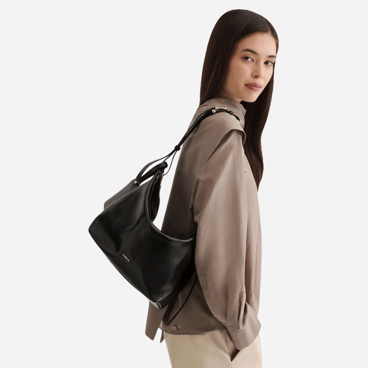 FURLA Ginevra Borsa a spalla Nero 