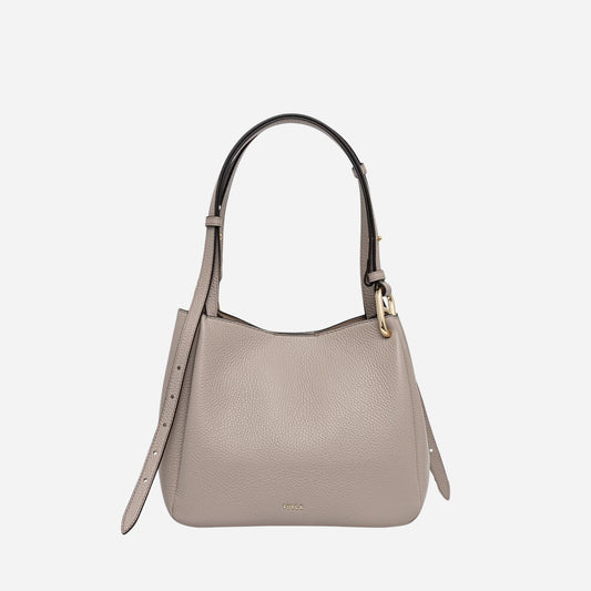 FURLA Nuvola M Tote borsa a spalla in pelle CACHEMIRE GRAY 