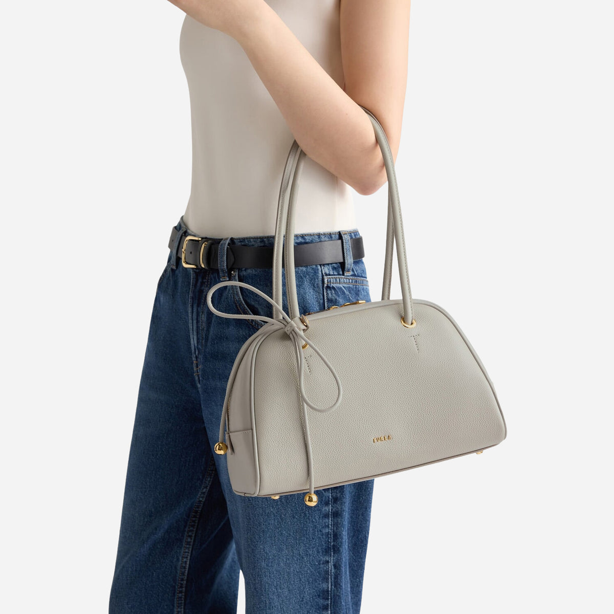 FURLA Furla Poppy Borsa a mano M STONE GRAY 