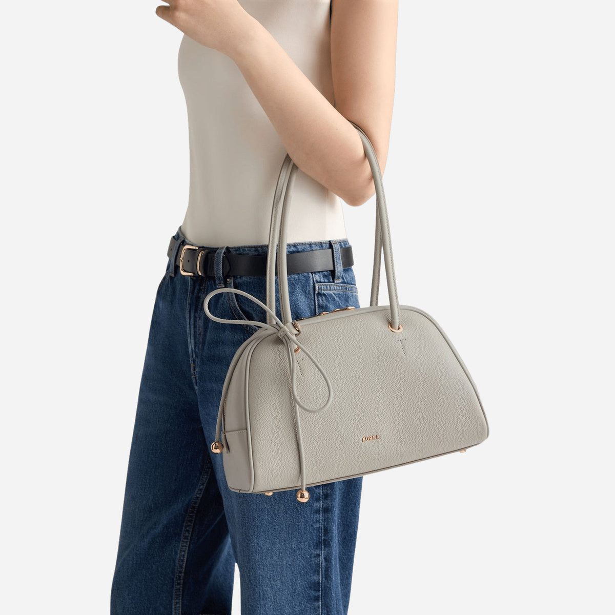 FURLA Furla Poppy Borsa a mano M STONE GRAY 