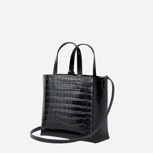 FURLA Divide It Borsa shopping piccola in pelle Nero 