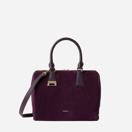 FURLA Olivia Borsa Boston media in camoscio TONI WINTER BLOOM 