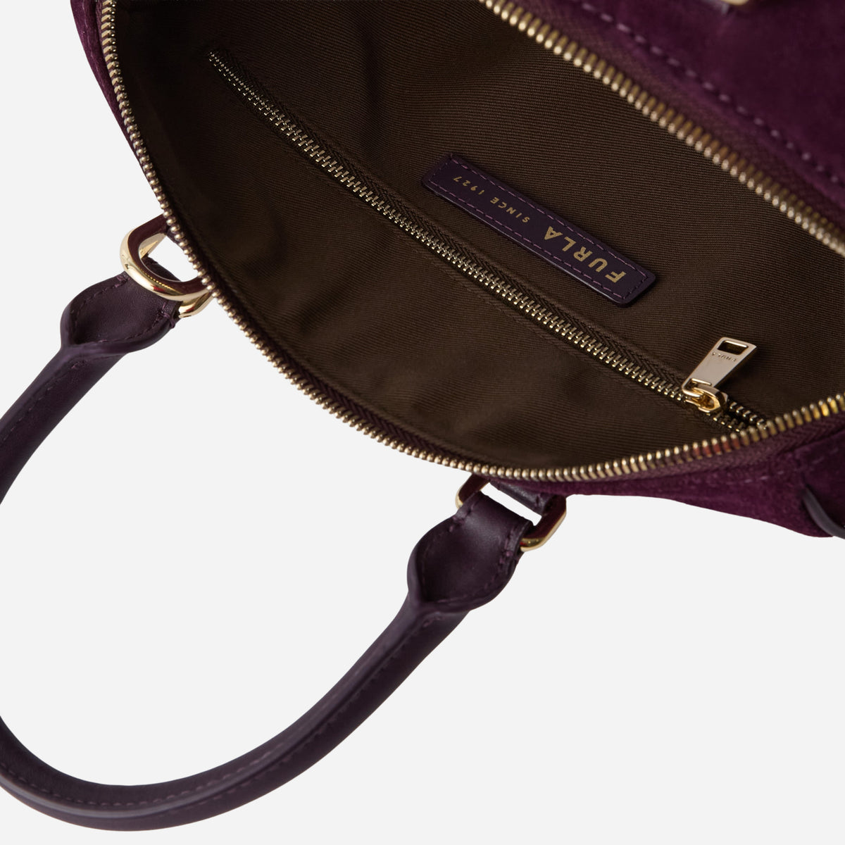 FURLA Olivia Borsa Boston media in camoscio TONI WINTER BLOOM 