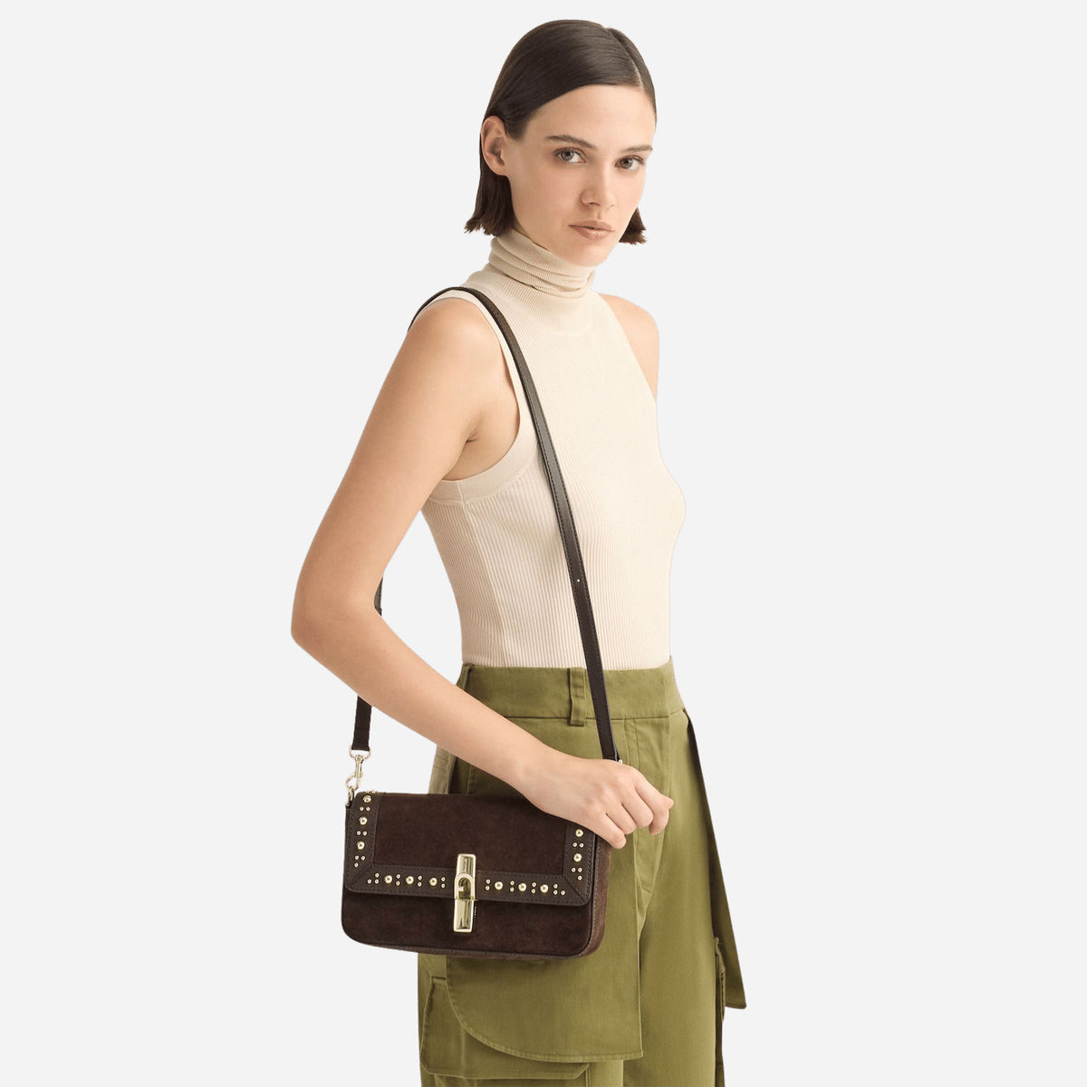 FURLA Furla Iride Borsa a Tracolla S TONI CIOCCOLATO 