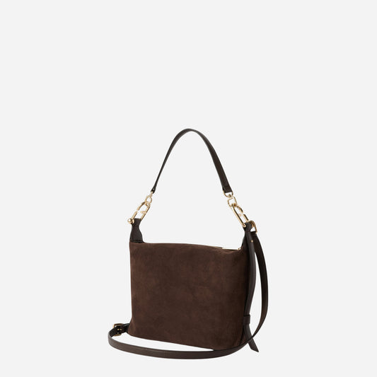 FURLA Tonie Borsa mignon a spalla in camoscio TONI CIOCCOLATO 