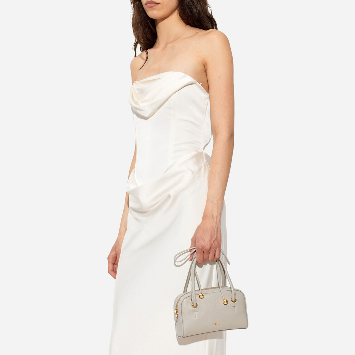 FURLA Furla Poppy Borsa A Mano STONE GRAY 