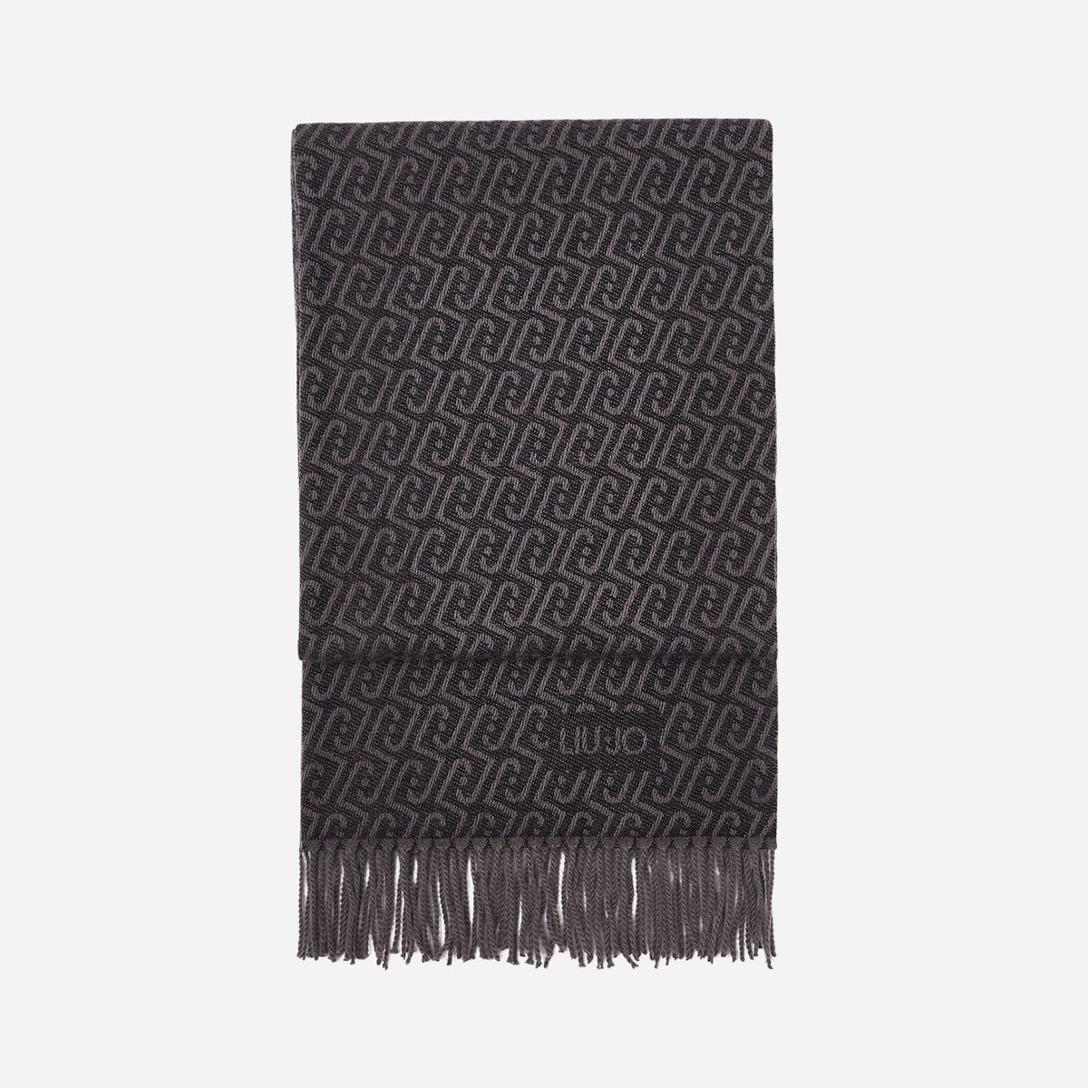 LIU JO STOLA CON LOGO MONOGRAM nero/antracite 