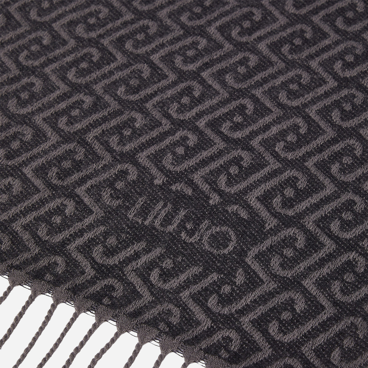 LIU JO STOLA CON LOGO MONOGRAM nero/antracite 