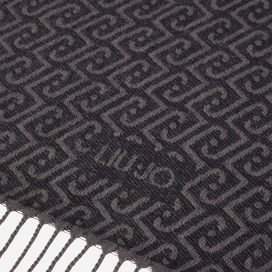 LIU JO STOLA CON LOGO MONOGRAM nero/antracite 