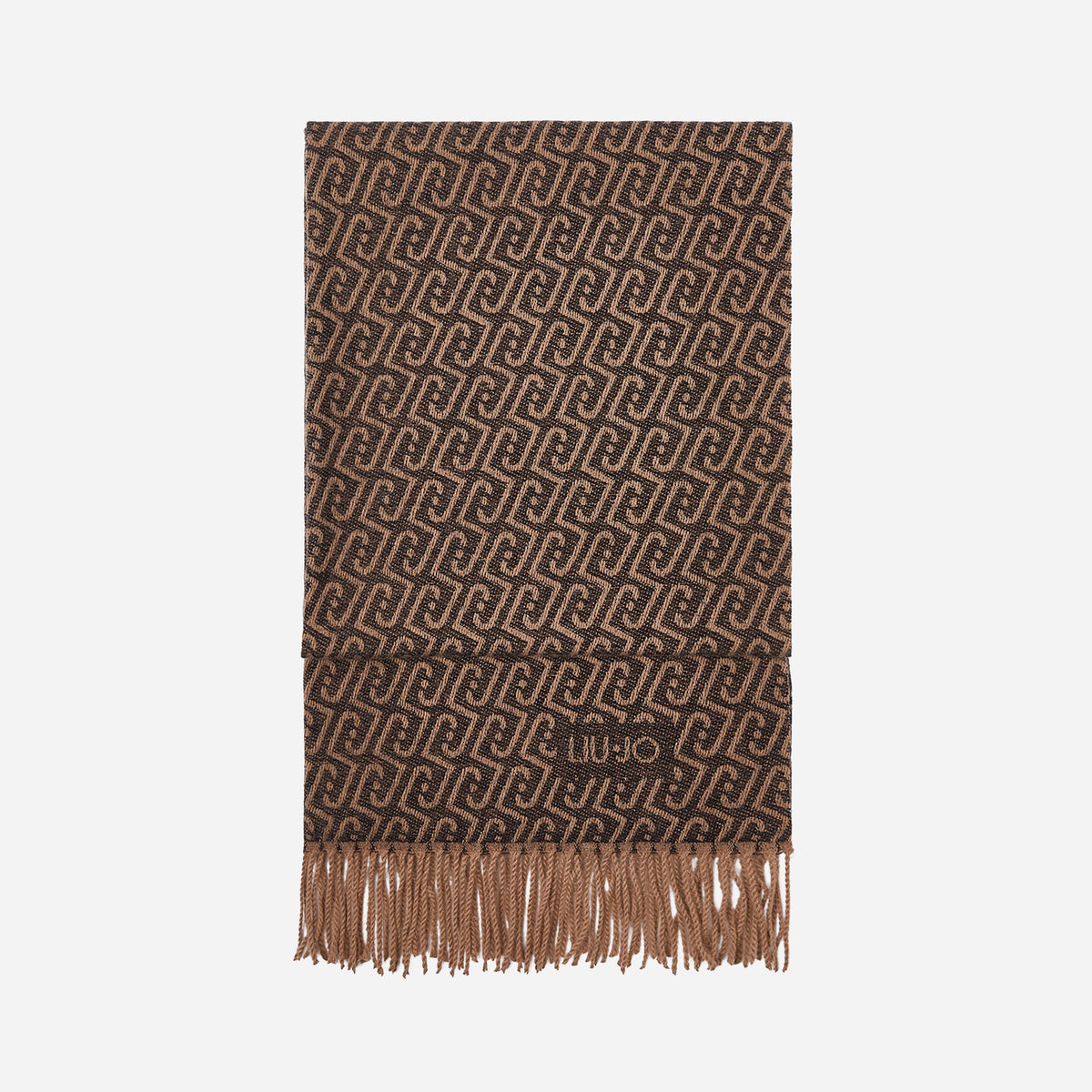 LIU JO STOLA CON LOGO MONOGRAM BLACK 