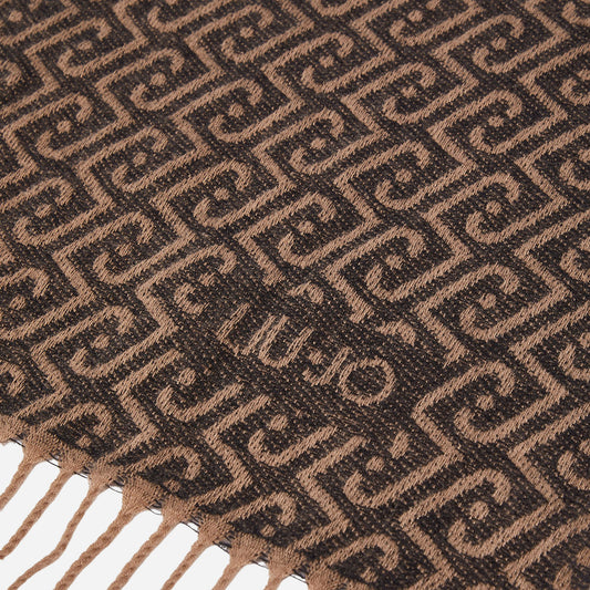 LIU JO STOLA CON LOGO MONOGRAM BLACK 