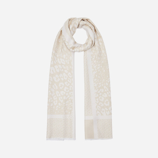 LIU JO STOLA JACQUARD ANIMALIER CON LOGO BURRO 