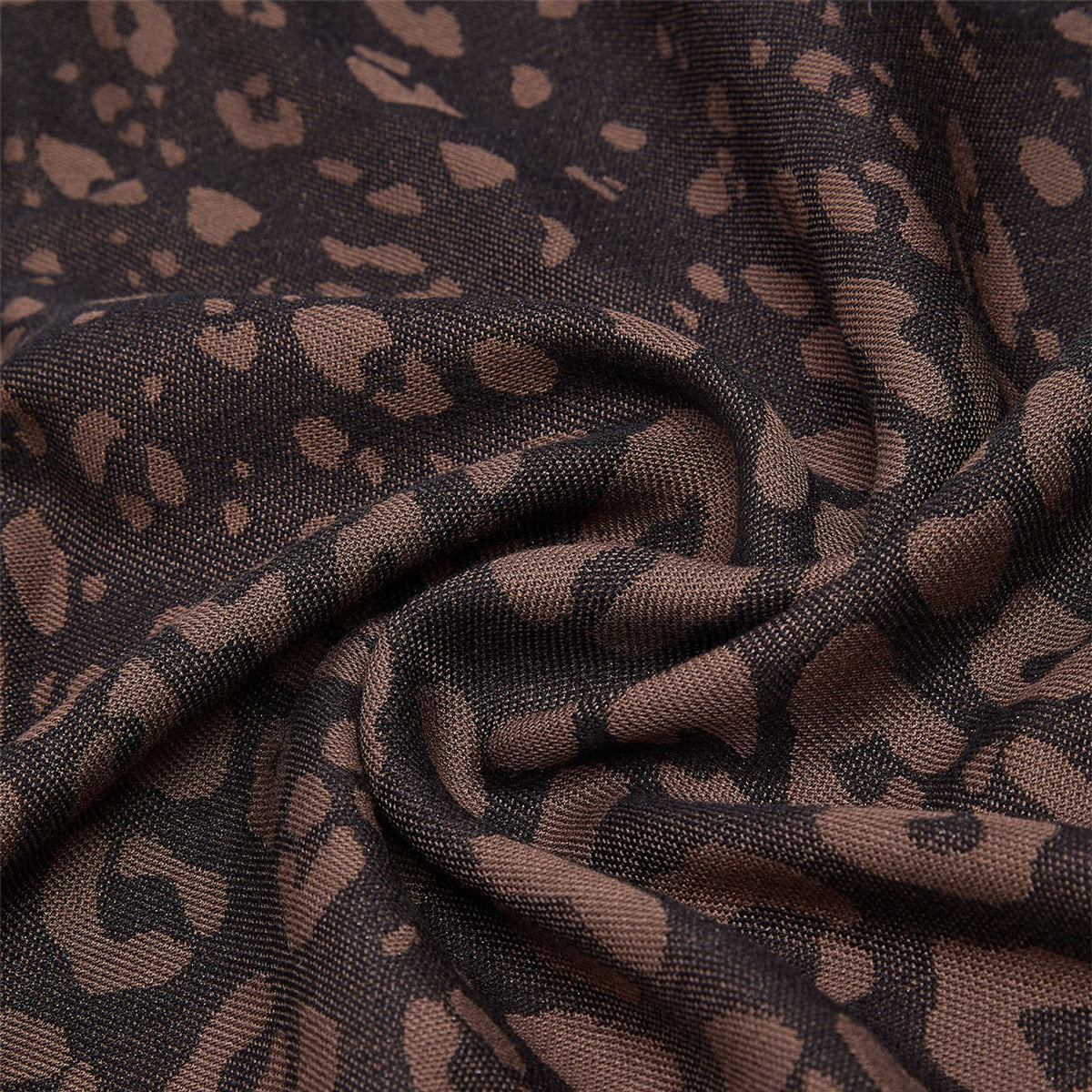 LIU JO STOLA JACQUARD ANIMALIER CON LOGO BLACK 