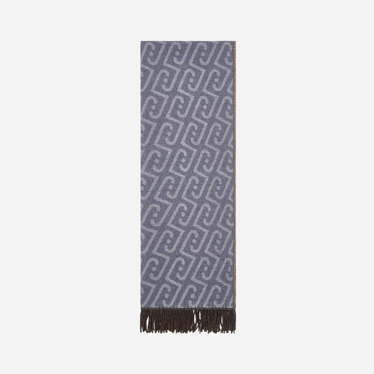LIU JO STOLA MONOGRAM CON FRANGE DENIM 
