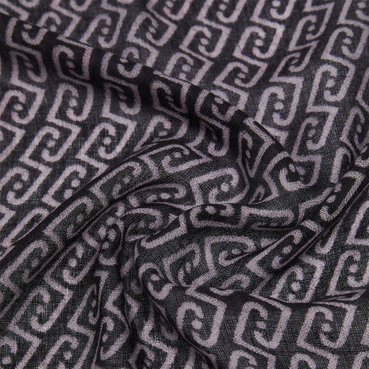 LIU JO STOLA ANIMALIER CON CINTURINI BLACK 