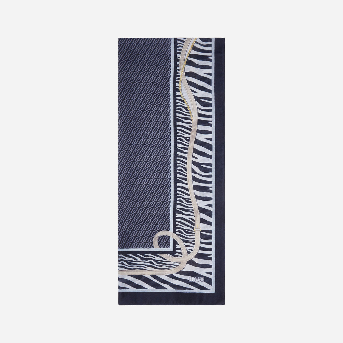 LIU JO STOLA ANIMALIER CON CINTURINI Midnight 