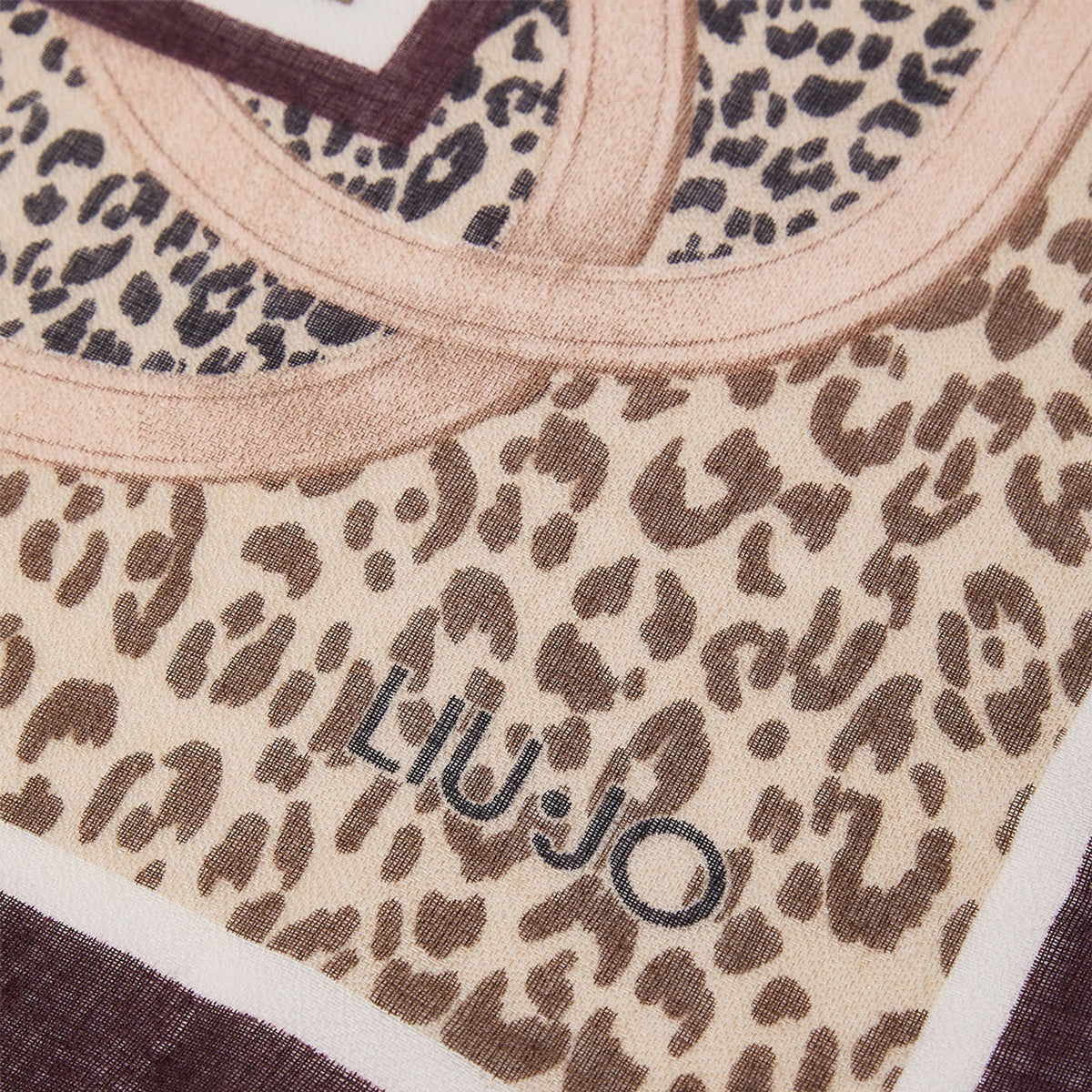 LIU JO STOLA ANIMALIER CON CINTURINI Red aubergine 