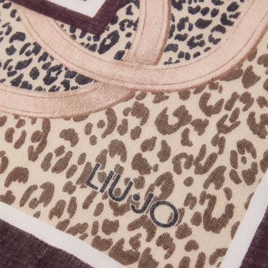 LIU JO STOLA ANIMALIER CON CINTURINI Red aubergine 