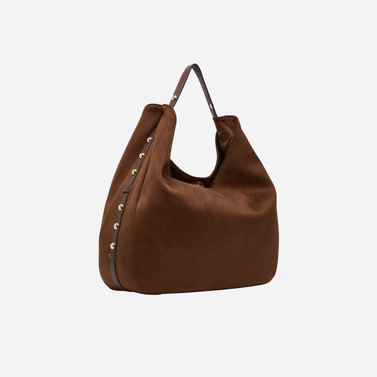 LIU JO BORSA HOBO GRANDE CON BORCHIE Tabacco 