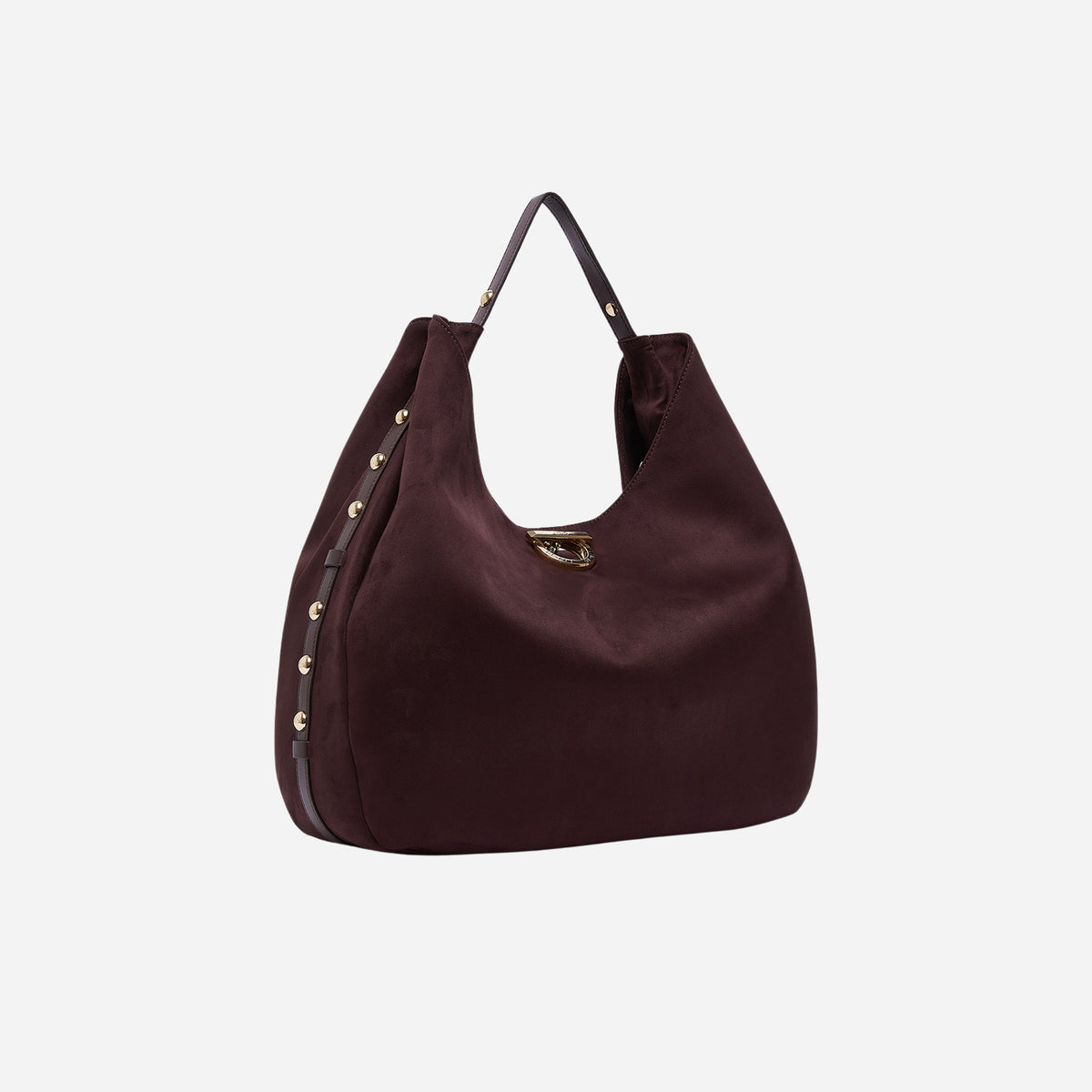LIU JO BORSA HOBO GRANDE CON BORCHIE Red aubergine 