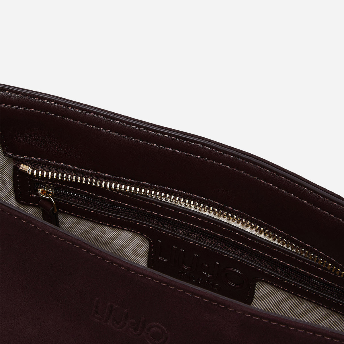 LIU JO BORSA A TRACOLLA MEDIA IN MICROFIBRA Red aubergine 