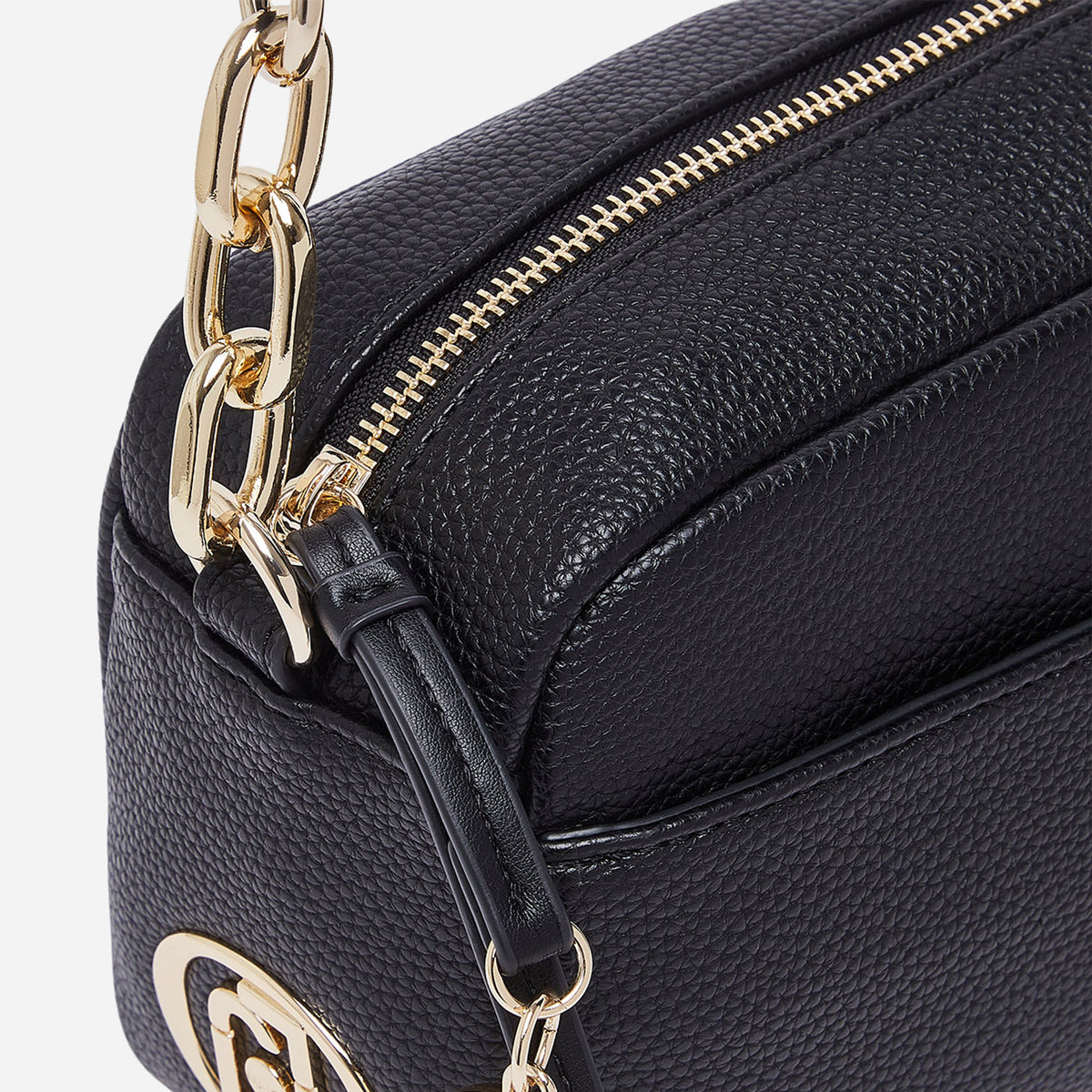LIU JO BORSA A TRACOLLA MEDIA Nero/brass gold 