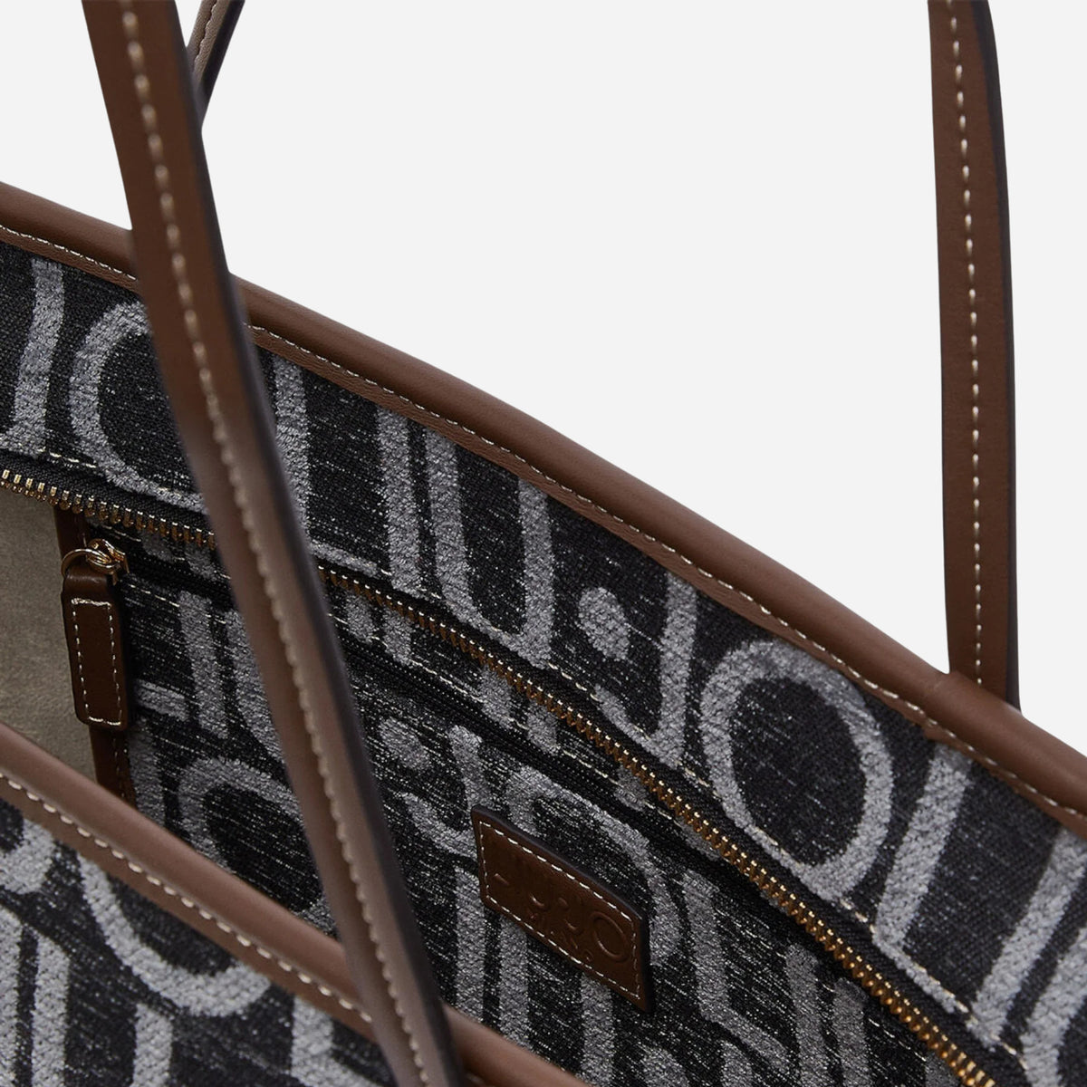 LIU JO Shopper media logo jacquard BLACK 