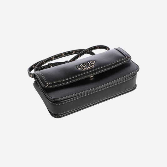 LIU JO Liu Jo Borsa a spalla piccola texture granulata BLACK 
