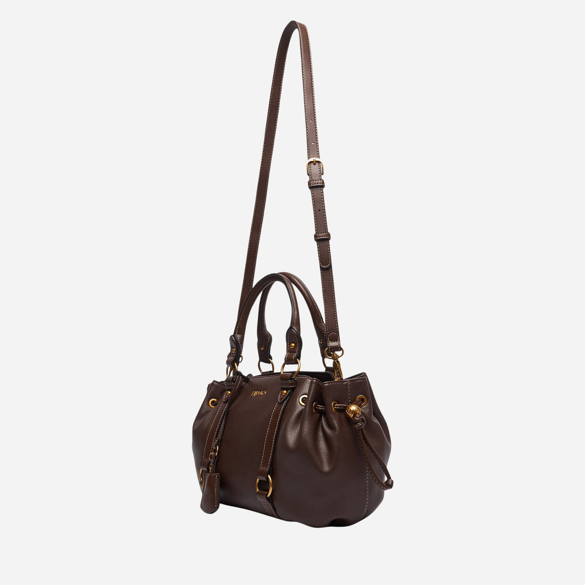 LIU JO Borsa piccola a mano effetto micro bottalato Deep brown 