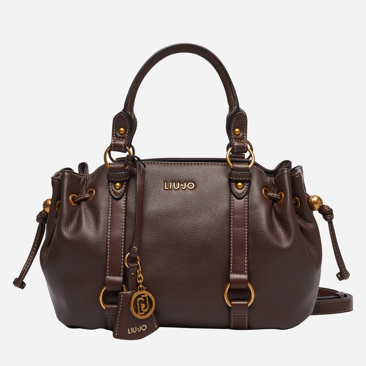 LIU JO Borsa piccola a mano effetto micro bottalato Deep brown 