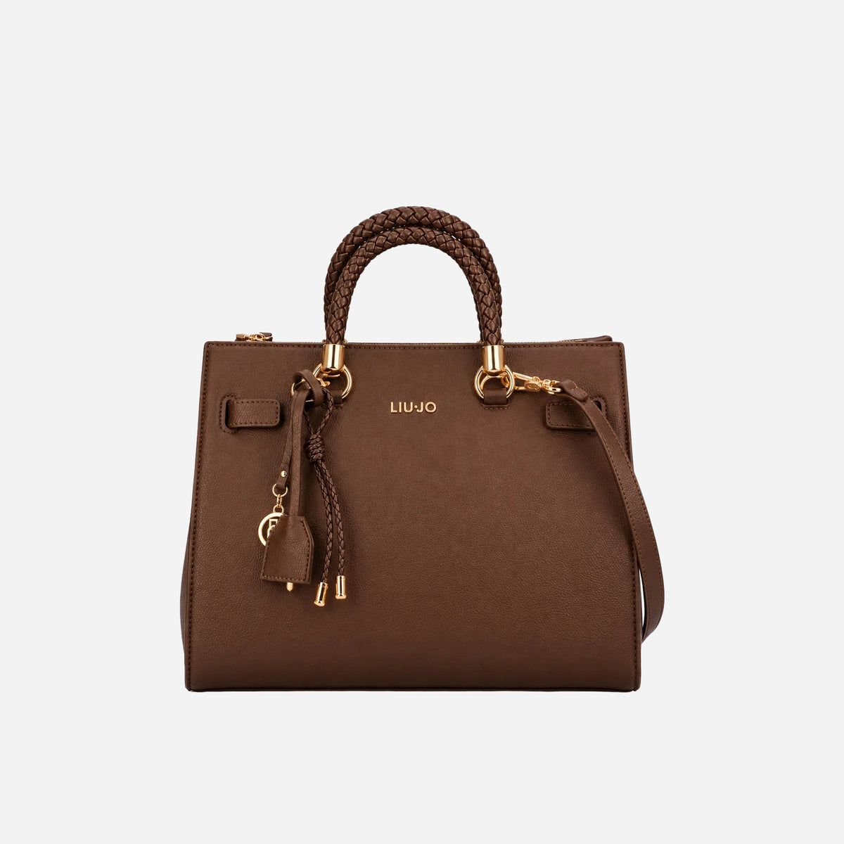 LIU JO Satchel media manici intrecciati Dark mocha 