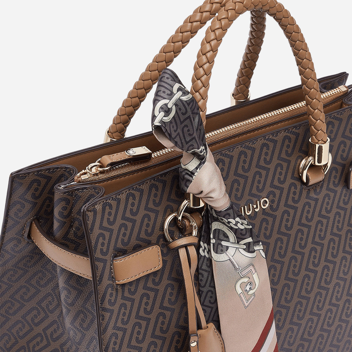 LIU JO BORSA SATCHEL MEDIA CON FOULARD Suede 