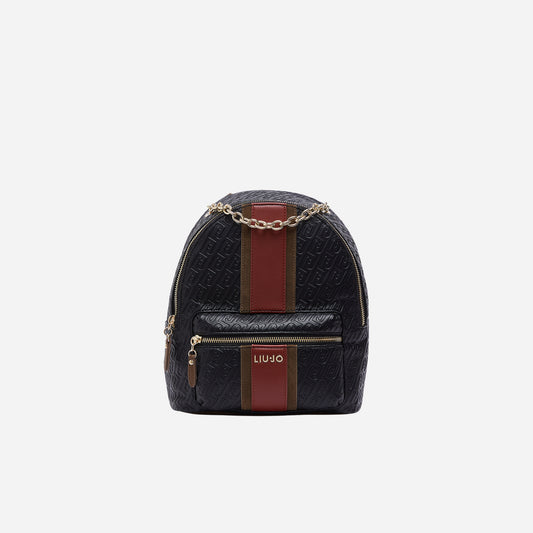 LIU JO ZAINO CON LOGO MONOGRAM BLACK 