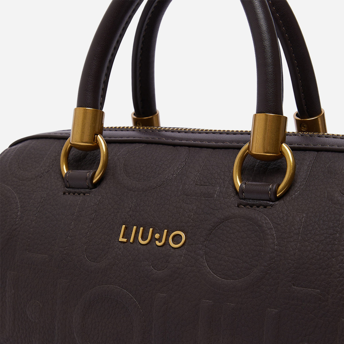 LIU JO BORSA A MANO PICCOLA CON LOGO Deep brown 