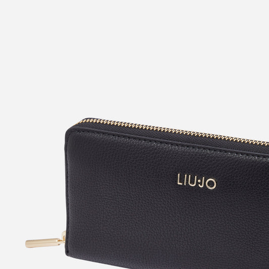 LIU JO PORTAFOGLIO GRANDE CON ZIP BLACK 