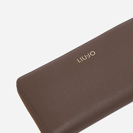 LIU JO PORTAFOGLIO GRANDE CON ZIP Dark mocha 