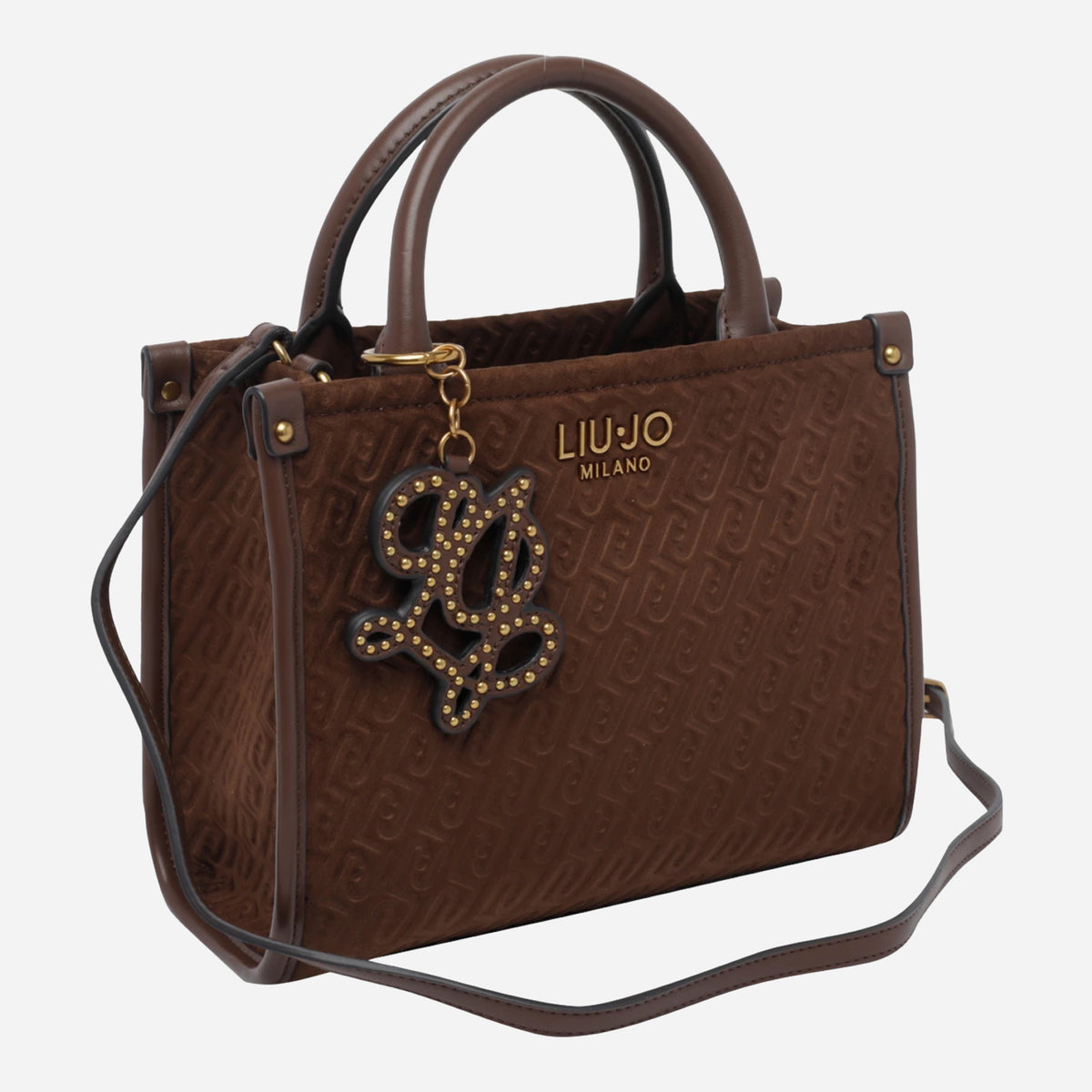 LIU JO RHIDI Borsa a mano monogram Tabacco 