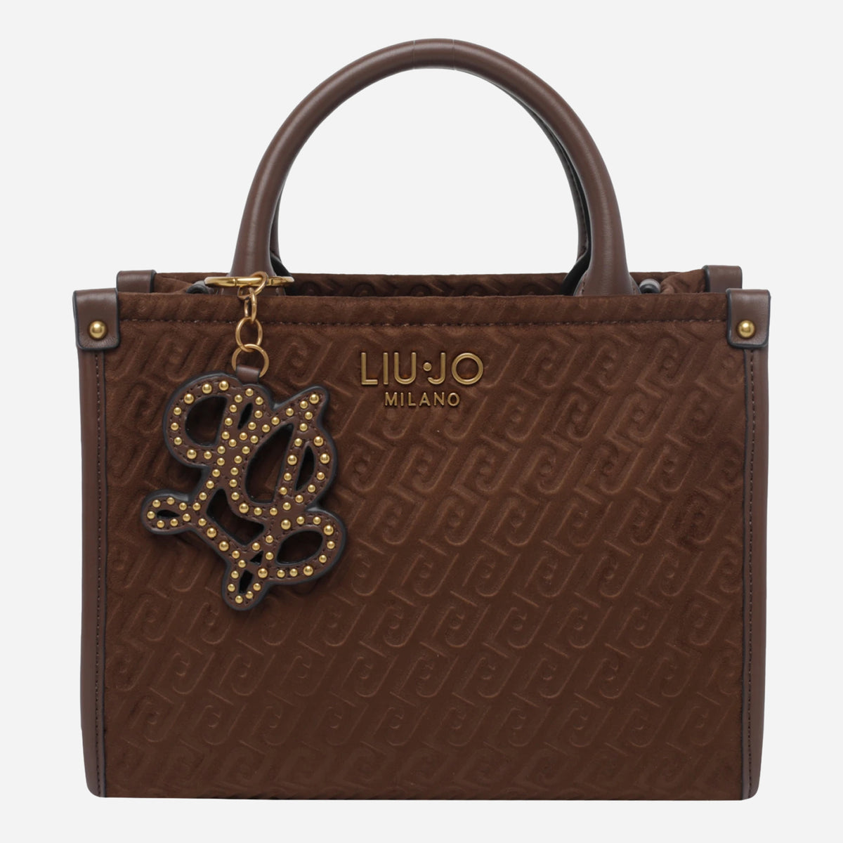 LIU JO RHIDI Borsa a mano monogram Tabacco 