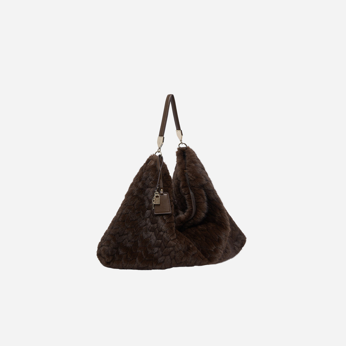 LIU JO BORSA GRANDE IN PELLICCIA SINTETICA Deep brown 
